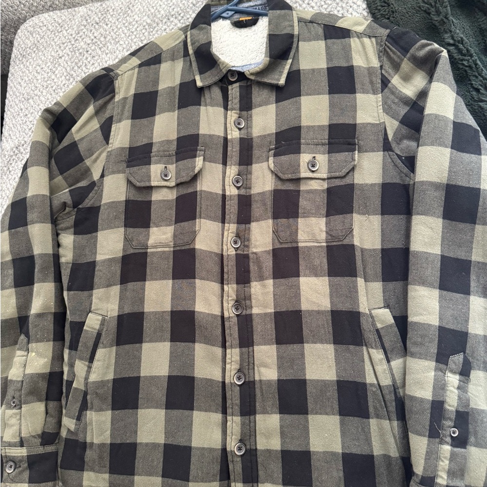 Tailor Vintage Olive And Black Checkered Shirt Jacket